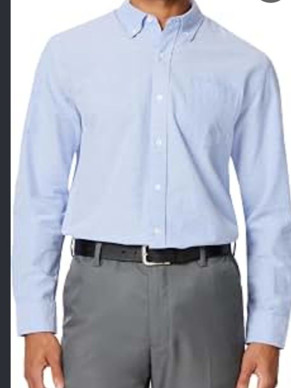 Tommy Hilfiger TH Flex Regular Fit Cotton Stretch Dress Shirt XL 17.5 34/35 Blue